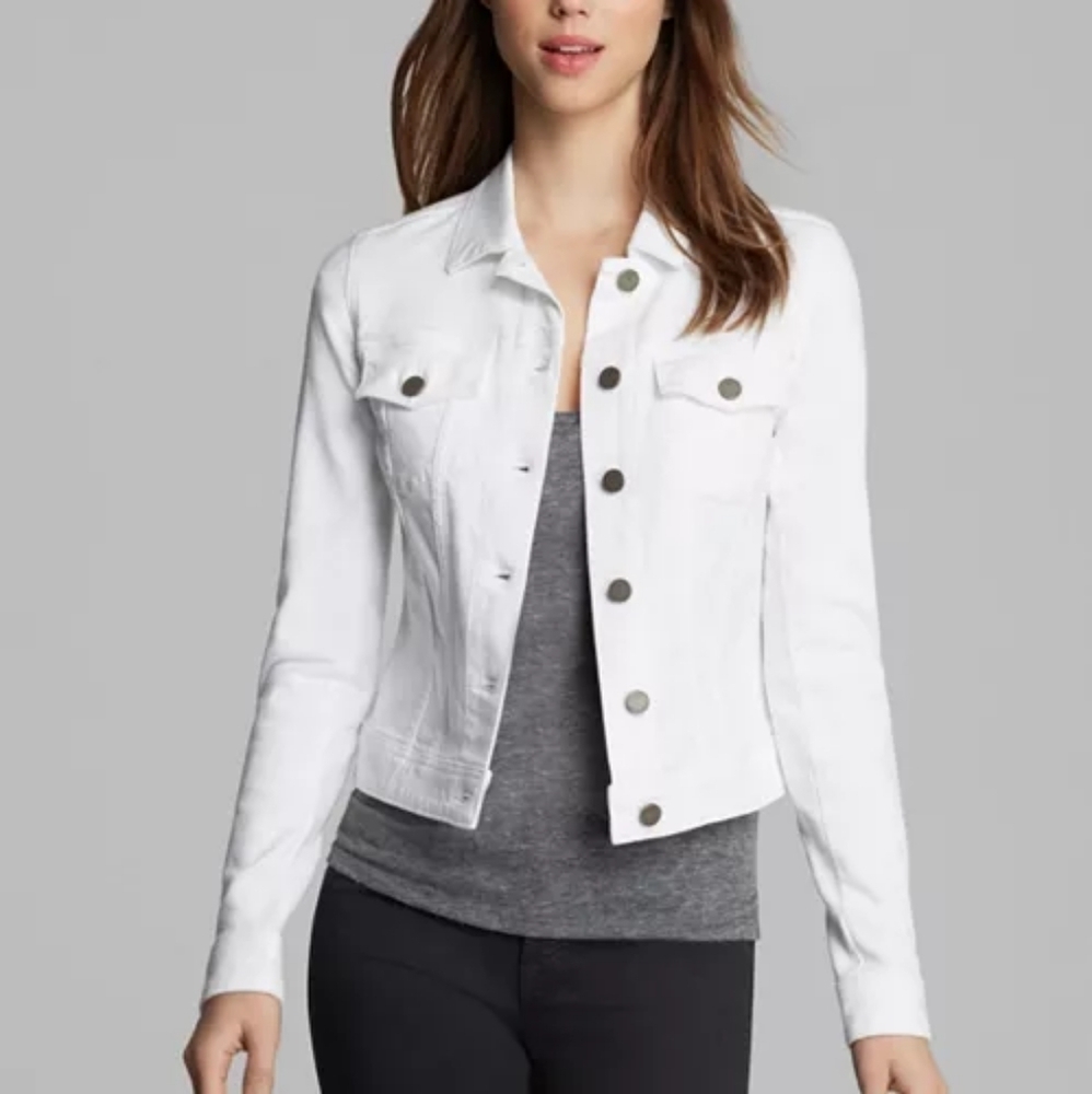 PAIGE Vermont White Button Down Denim Jacket Size Small
